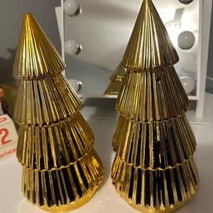 gold ceramic christmas trees